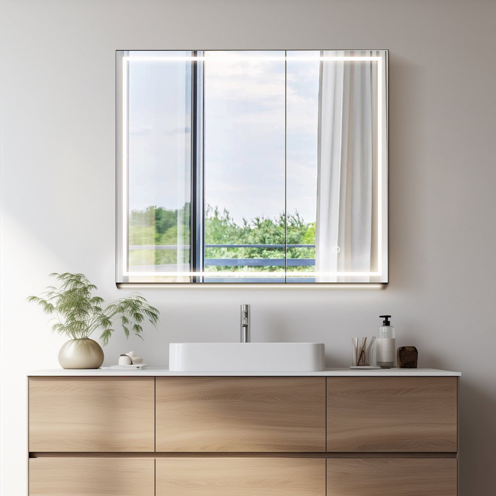 32"x28" Rectangular Frameless Surface-Mount Medicine Cabinet. Picture 7