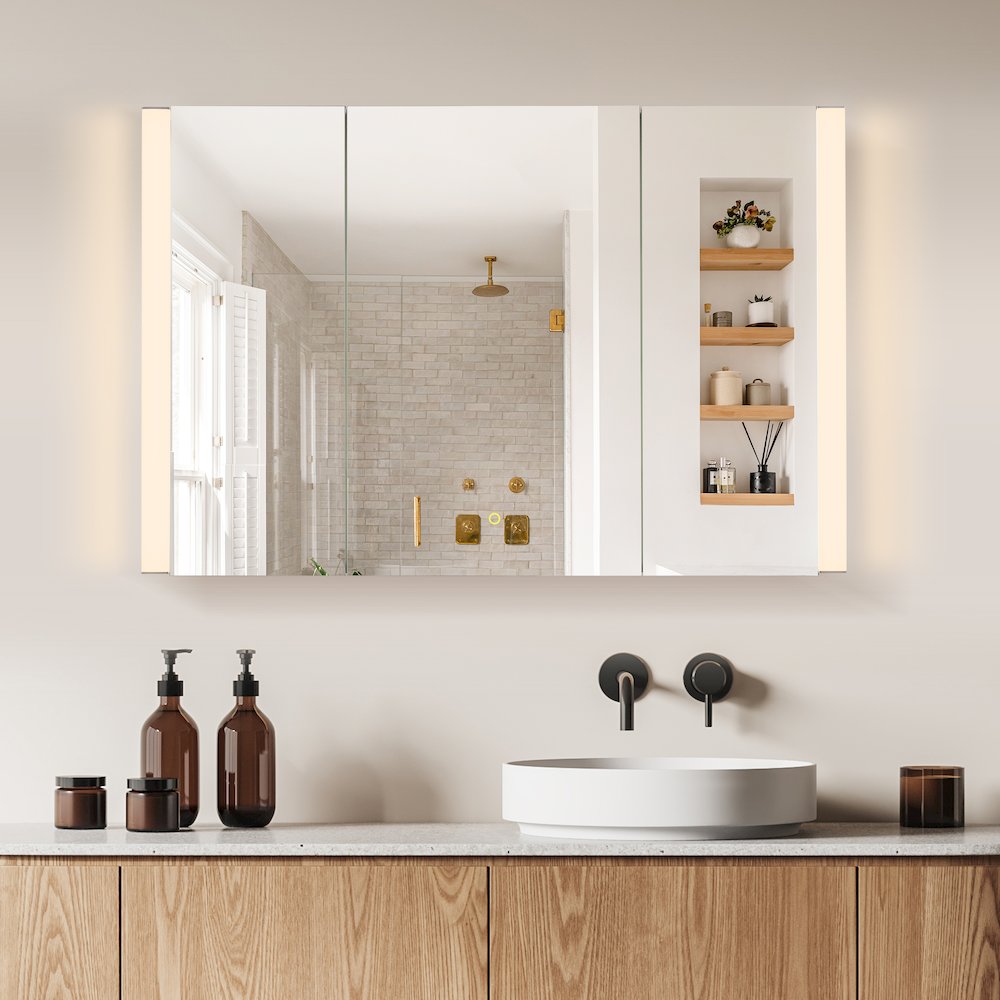 48"x32" Rectangular Bathroom Aluminum Mirror Medicine Cabinet. Picture 4