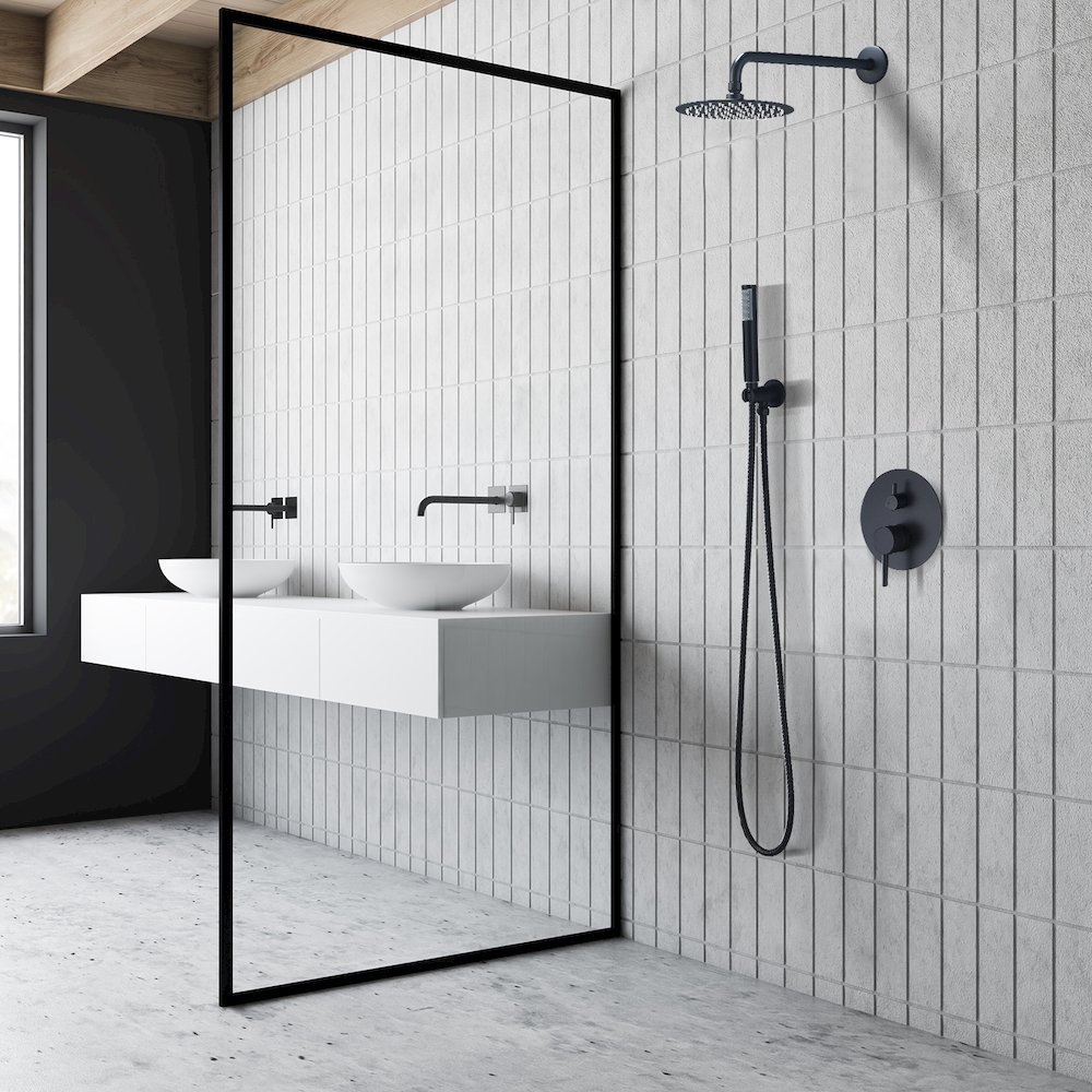 Complete Shower System in Matte Black with Rough-In Valve. Picture 4