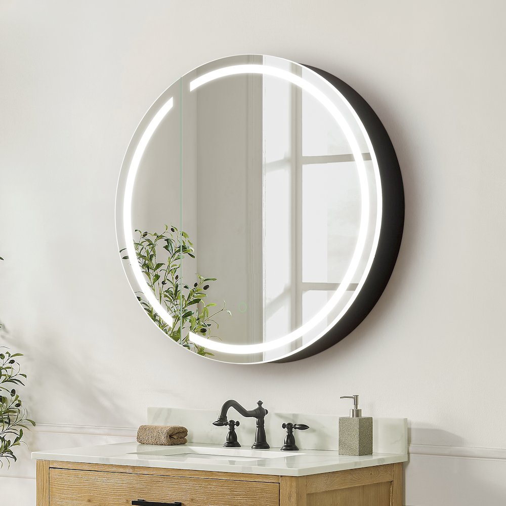 24x24" Round Frameless Surface-Mount Medicine Cabinet. Picture 4