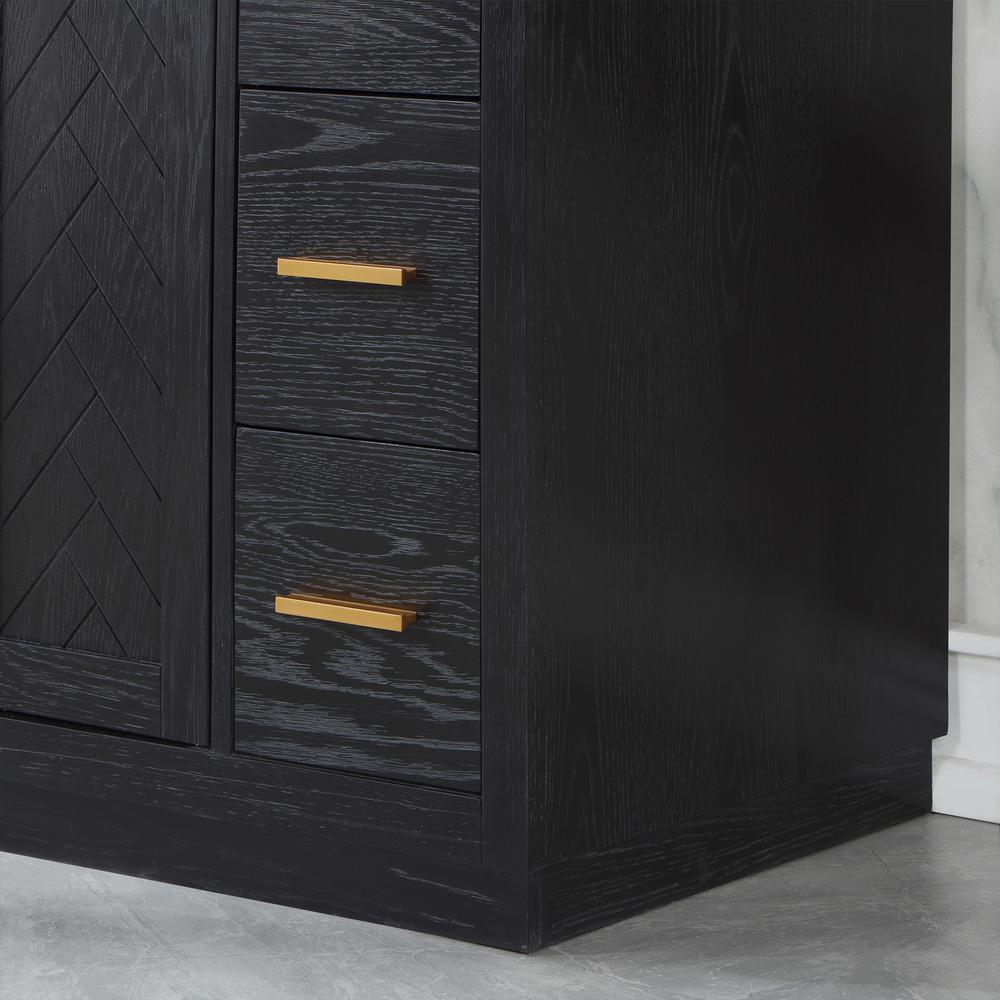 84" Double Bathroom Vanity Set in Black Oak without Mirror. Picture 13