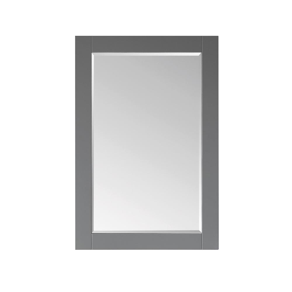 24" Rectangular Bathroom Wood Framed Wall Mirror in Gray. Picture 2