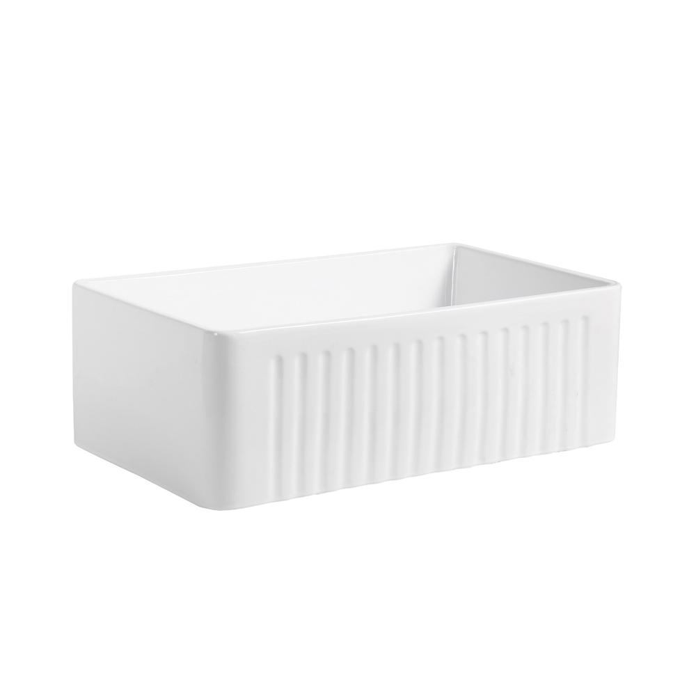 Porcelain Vitreous China 30" L x 18" W Farmhouse Sink. Picture 2