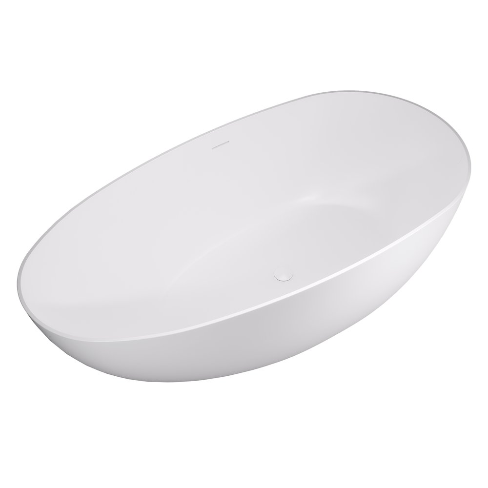 59" x 31" Solid Surface Soaking Bathtub and Integrated Overflow. Picture 4