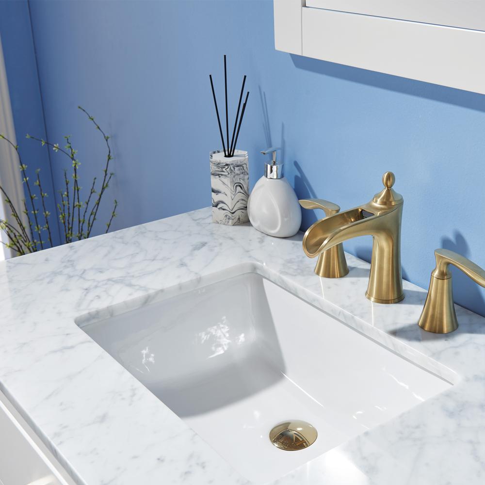 36" Single Bathroom Vanity Set in White without Mirror. Picture 6