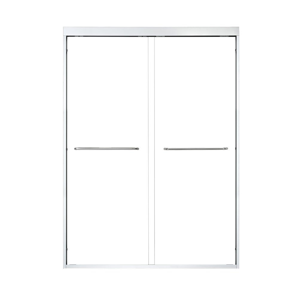 Framed Shower Door in Polished Chrome with Clear Glass. Picture 1