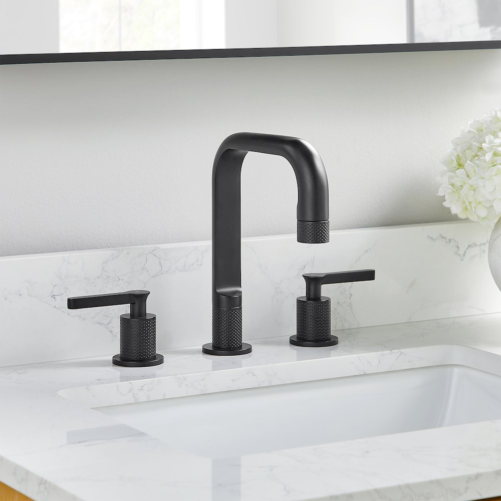8. in Widespread 2-Handle Bathroom Faucet in Matte Black. Picture 2