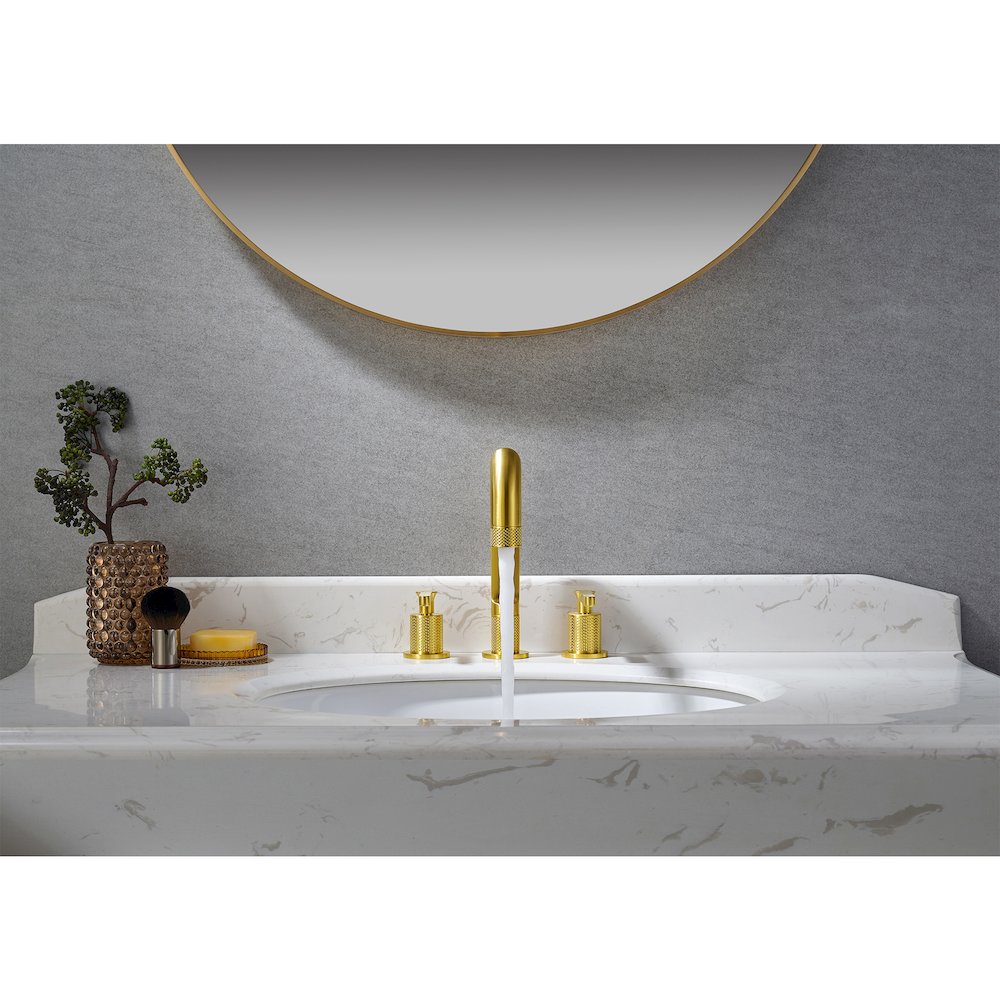 8. in Widespread 2-Handle Bathroom Faucet in Brushed Gold. Picture 15