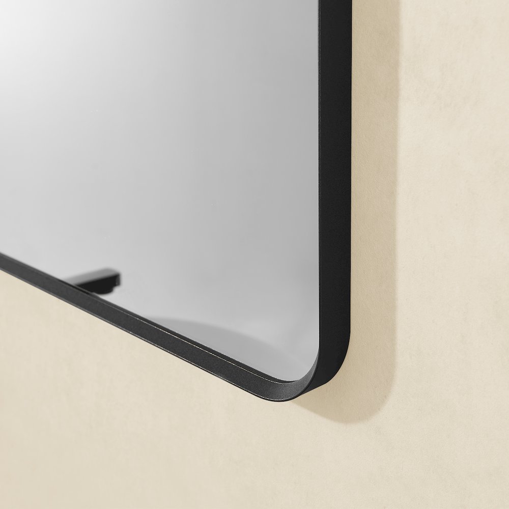 Nettuno 36" Rectangle Bathroom/Vanity Matt Black Aluminum Framed Wall Mirror. Picture 9