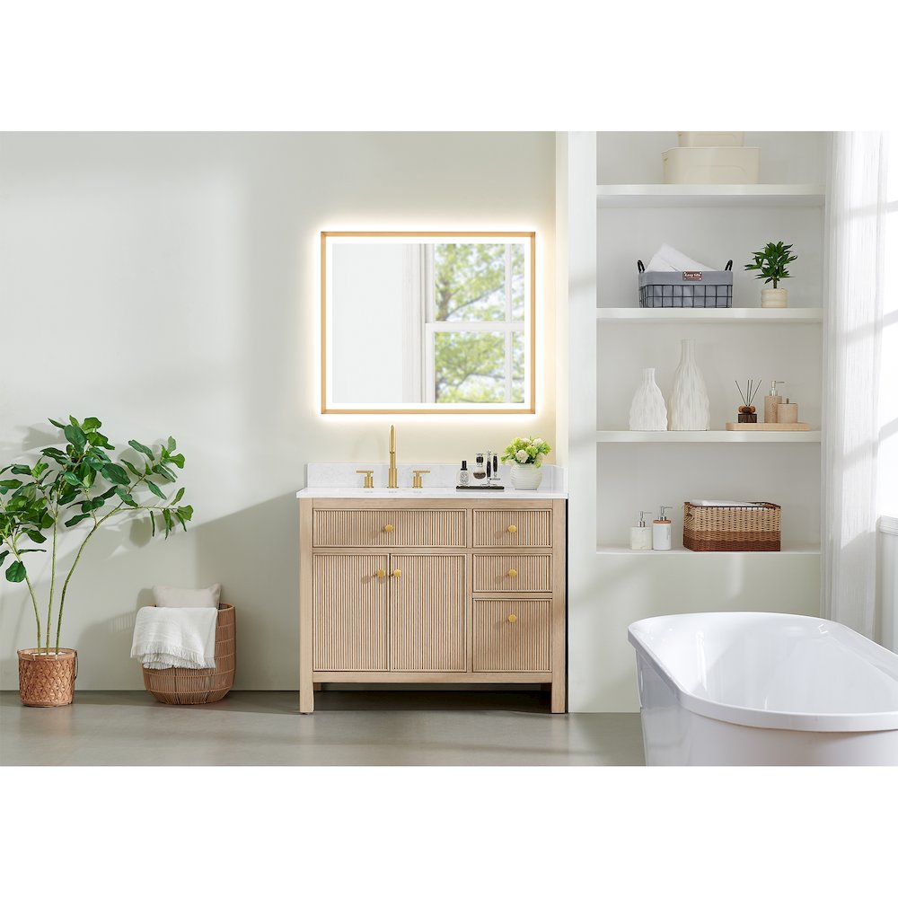 Cerrito 42" Single Bathroom Vanity in Natural Oak. Picture 15