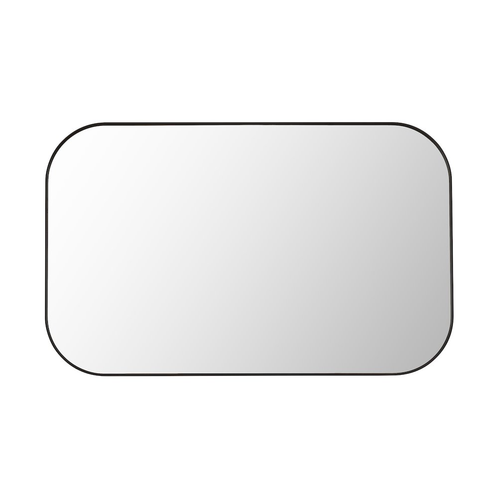 48x30" Rectangular Aluminum Framed in Matte Black Modern Bathroom Wall Mirror. Picture 2