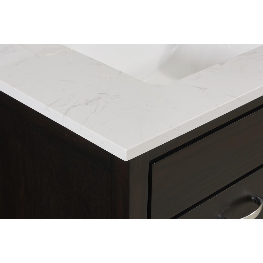 73 in. Composite Stone Vanity Top in Jazz White with White Sink. Picture 13