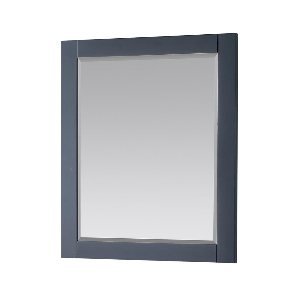 28" Rectangular Bathroom Wood Framed Wall Mirror in Classic Blue. Picture 2