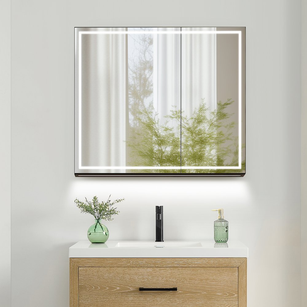 32"x28" Rectangular Frameless Surface-Mount Medicine Cabinet. Picture 6