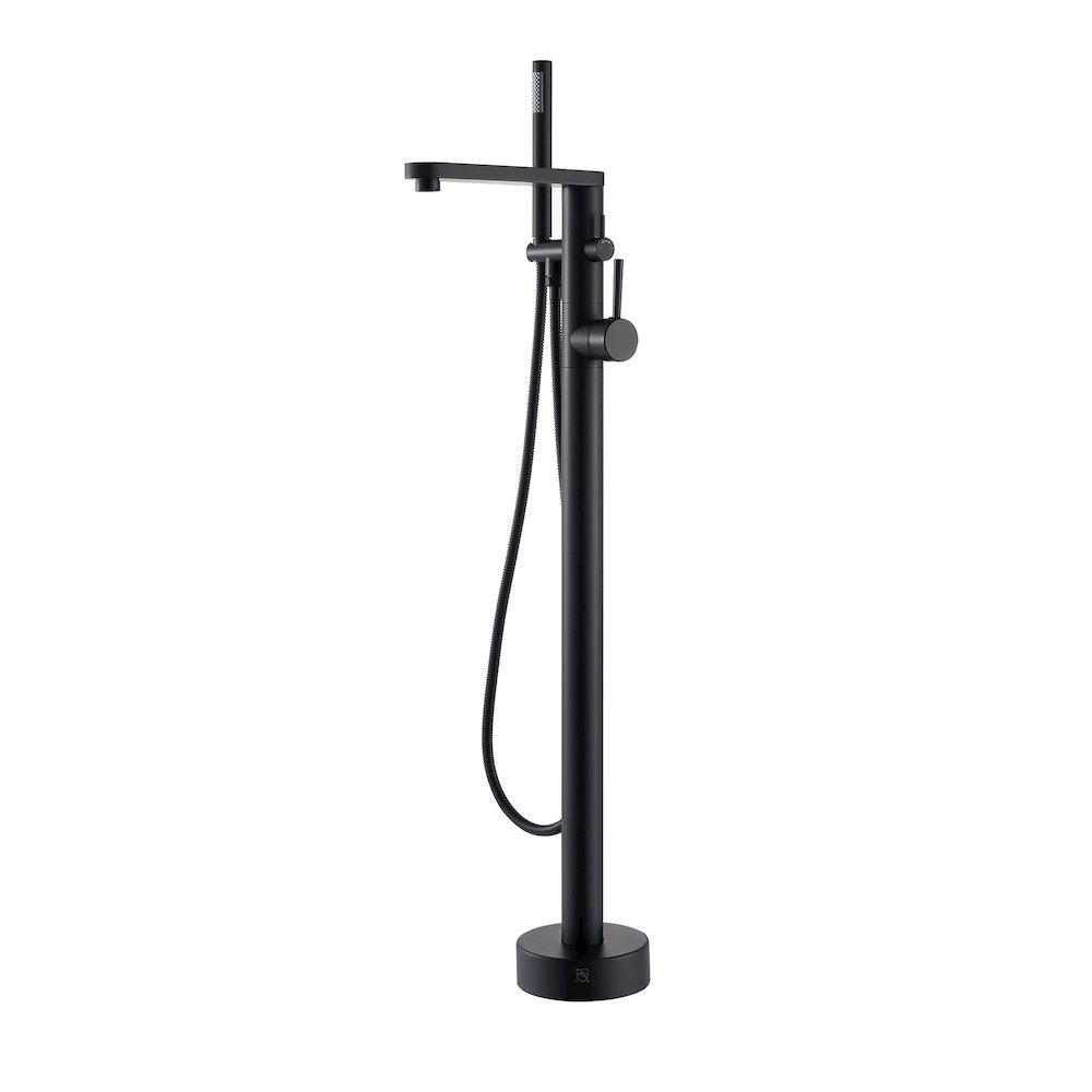 Double Lever Handles Freestanding Floor Mounted Tub Filler. Picture 1