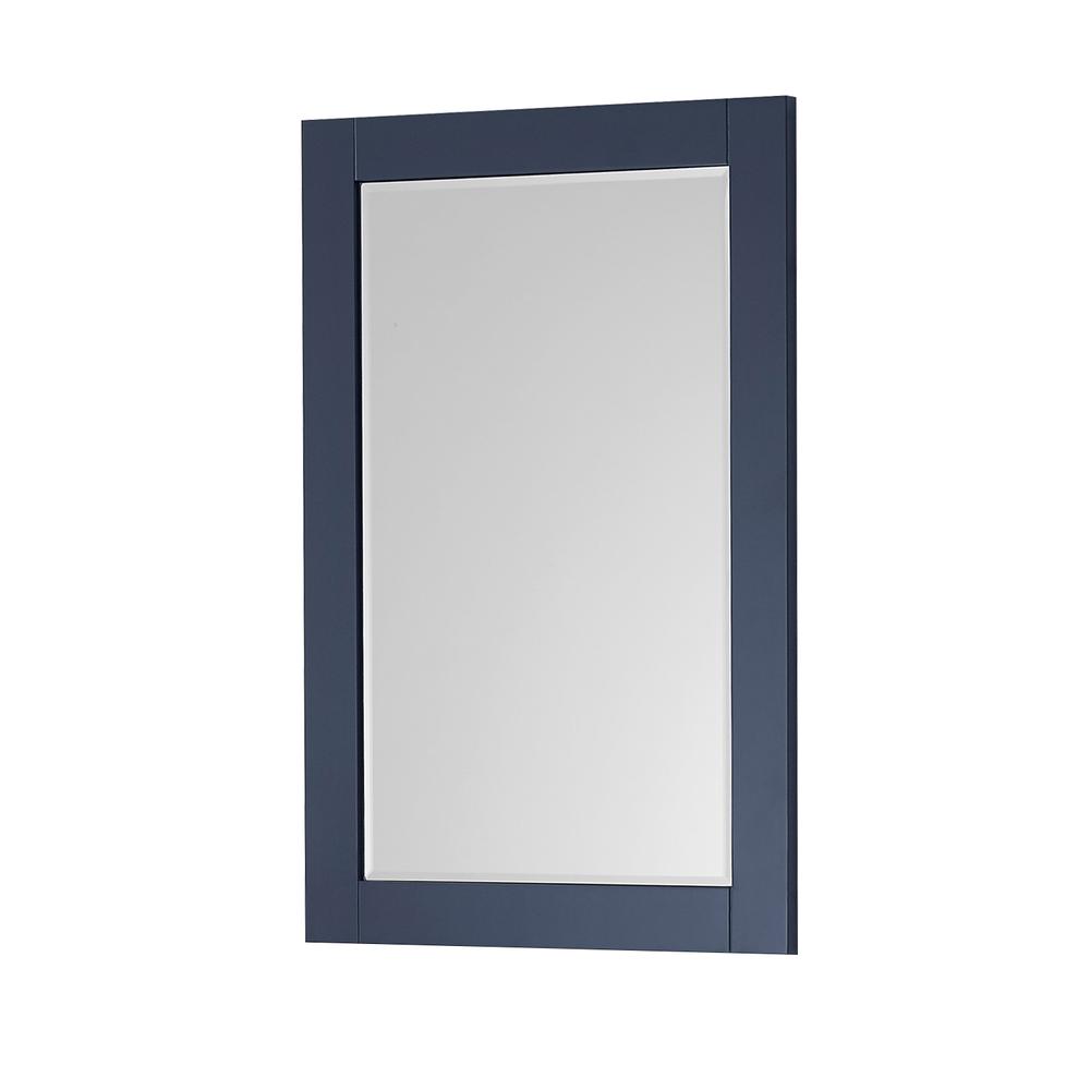 24" Rectangular Bathroom Wood Framed Wall Mirror in Royal Blue. Picture 2