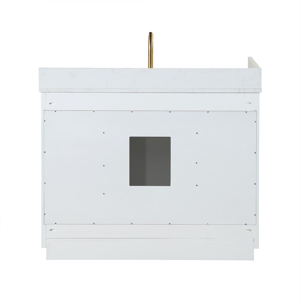 42" Single Bathroom Vanity in White without Mirror. Picture 2