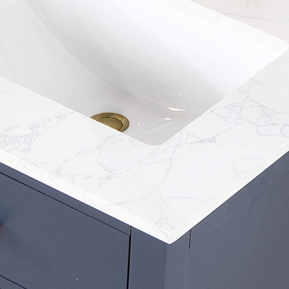 60" Double Bathroom Vanity in Royal Blue with Mirror. Picture 7