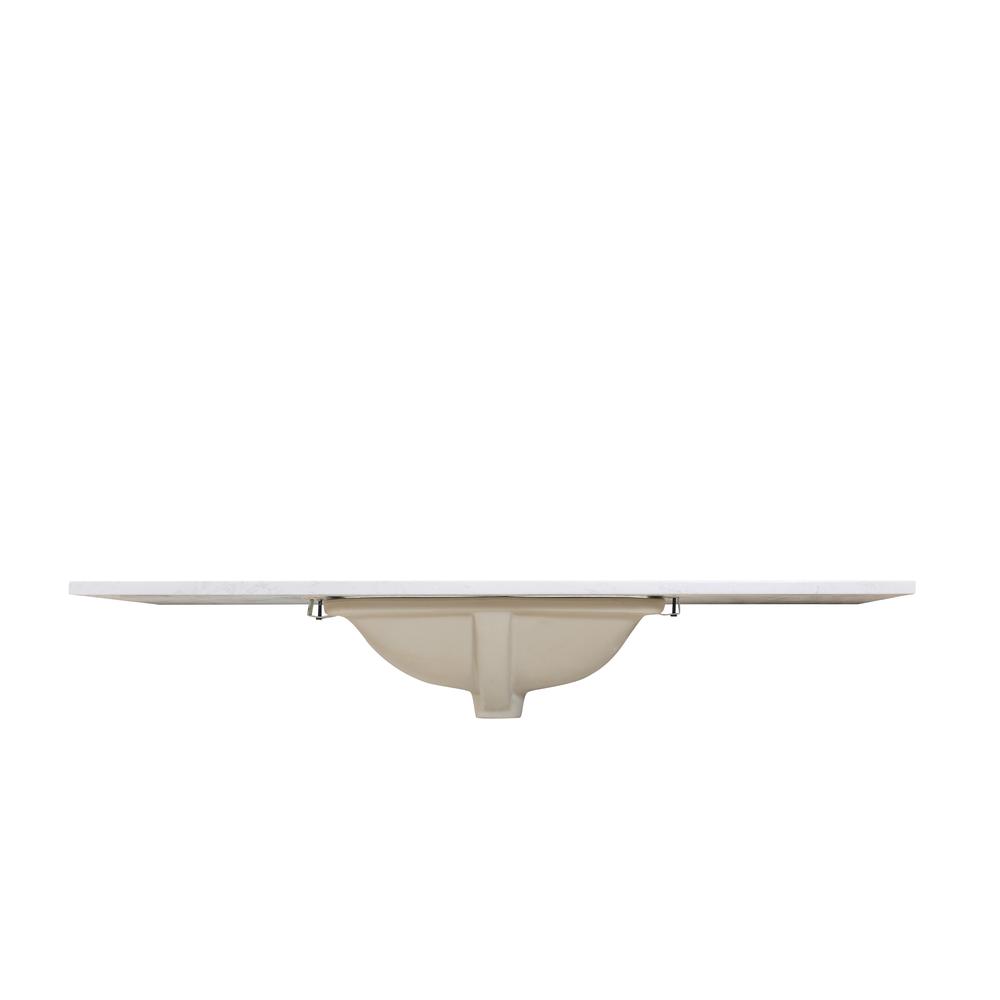49 in. Composite Stone Vanity Top in Aosta White with White Sink. Picture 2