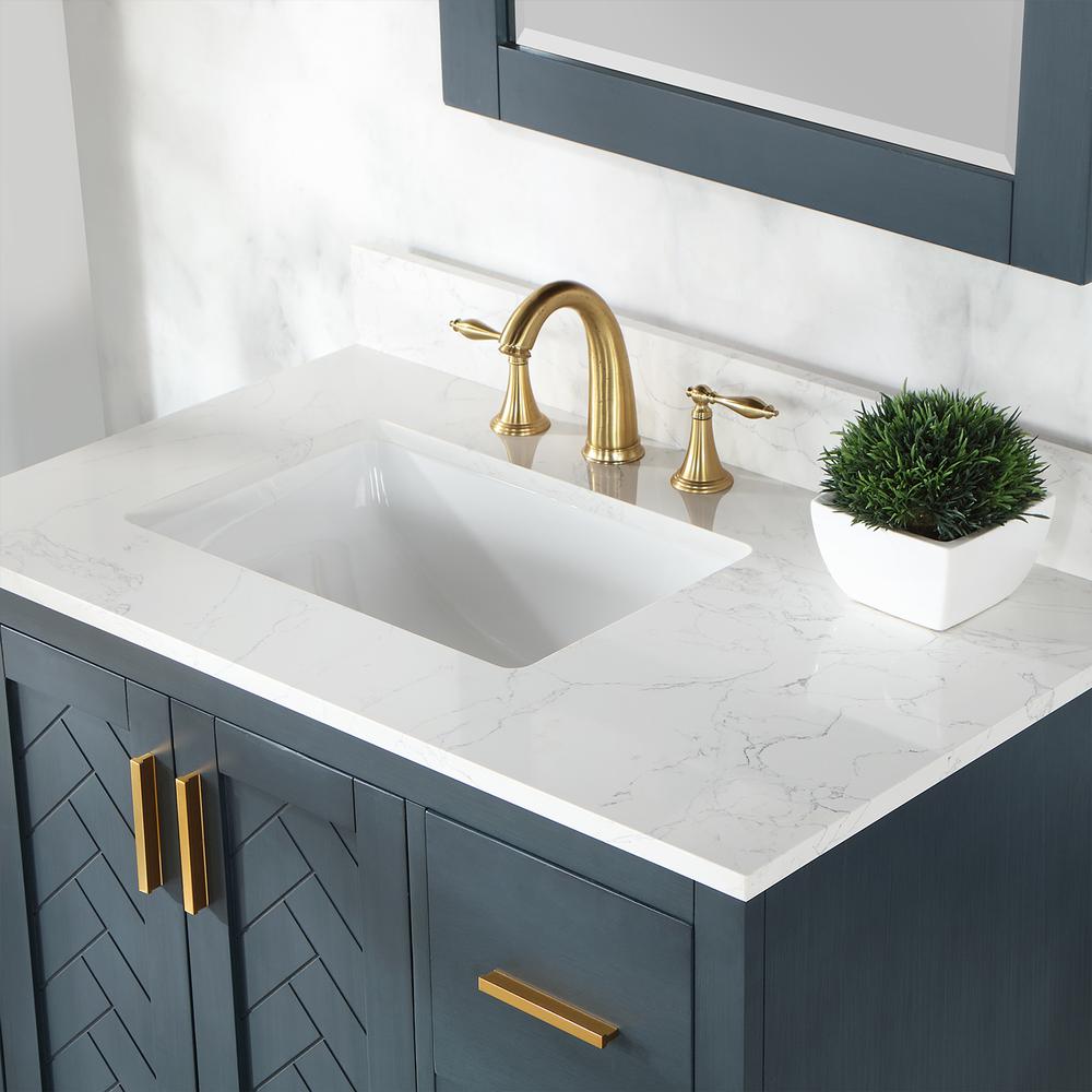 36" Single Bathroom Vanity Set in Classic Blue with Mirror. Picture 7