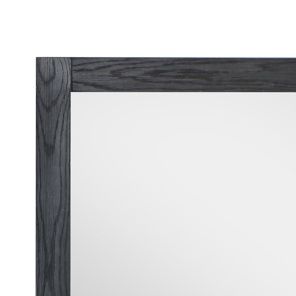48" Rectangular Bathroom Wood Framed Wall Mirror in Brown Oak. Picture 11