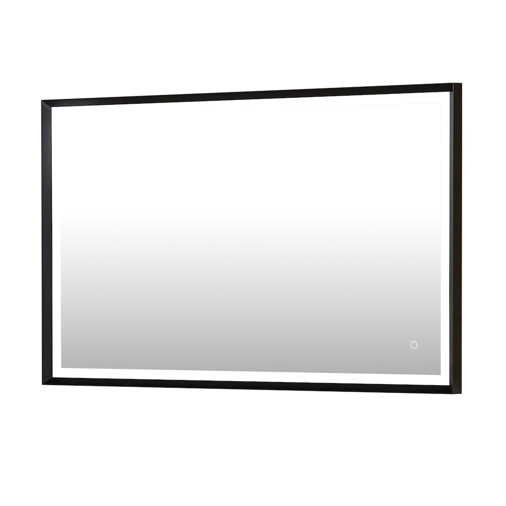 48"x30" Rectangular Wall Mirror in Matte Black Aluminum Framed. Picture 2