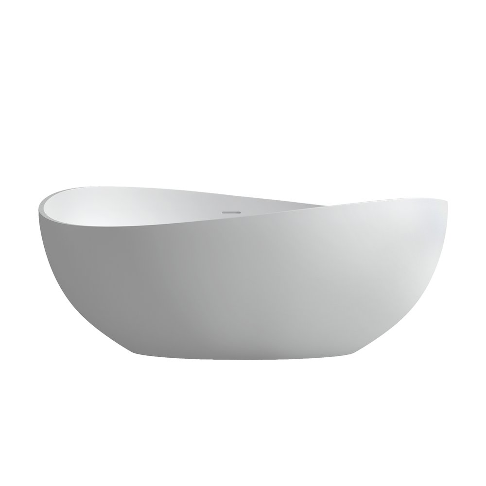 63" x 39" Solid Surface Soaking Bathtub and Integrated Overflow. Picture 1