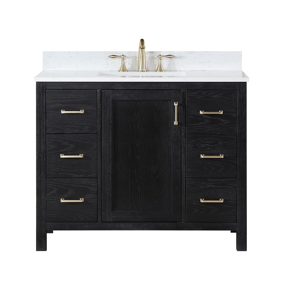 42" Single Bathroom Vanity Set in Black Oak without Mirror. Picture 1