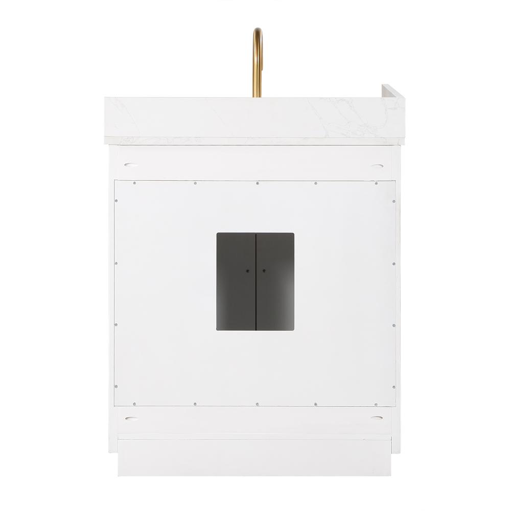30" Single Bathroom Vanity in White with Mirror. Picture 2