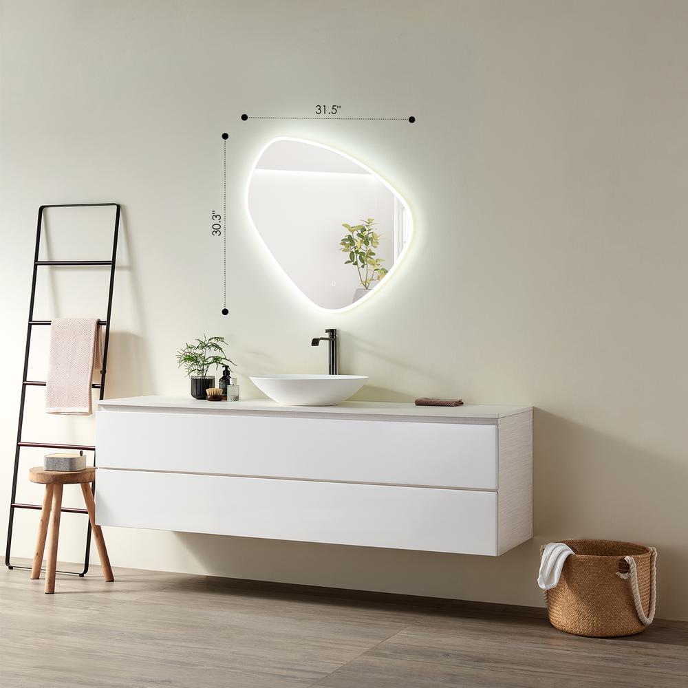Rasso Novelty 32" Frameless Modern Bathroom/Vanity LED Lighted Wall Mirror. Picture 2
