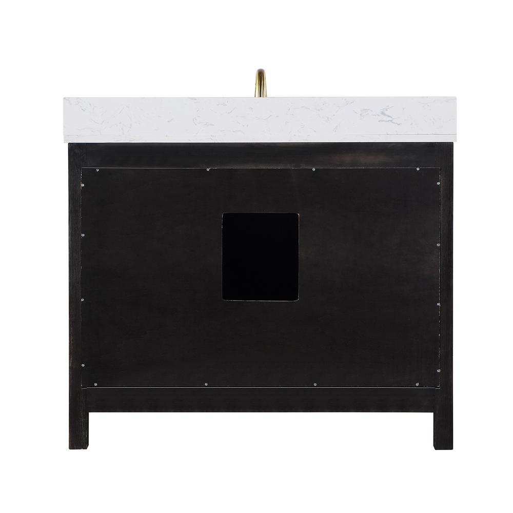 42" Single Bathroom Vanity Set in Black Oak without Mirror. Picture 2