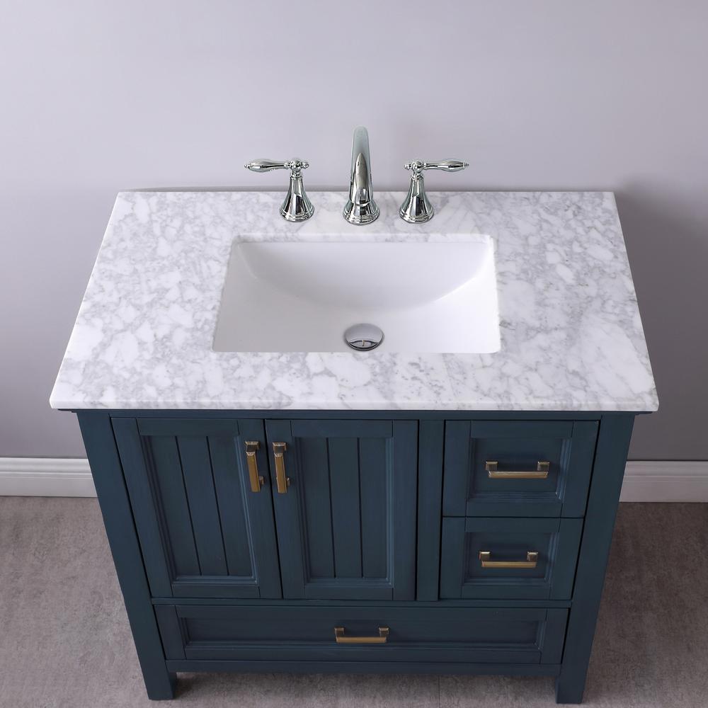 36" Single Bathroom Vanity Set in Classic Blue without Mirror. Picture 7