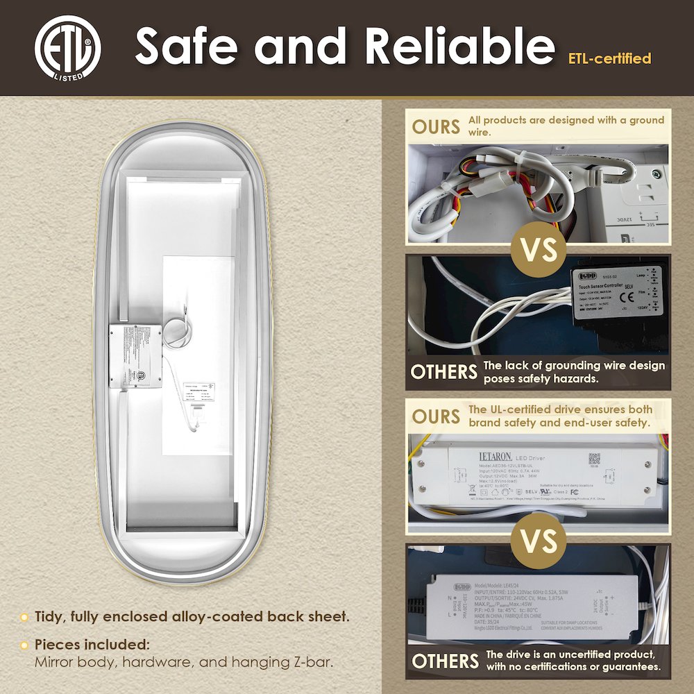 26"x65" Rectangular Anti-Fog Dimmable Modern Bathroom/Dressing. Picture 15
