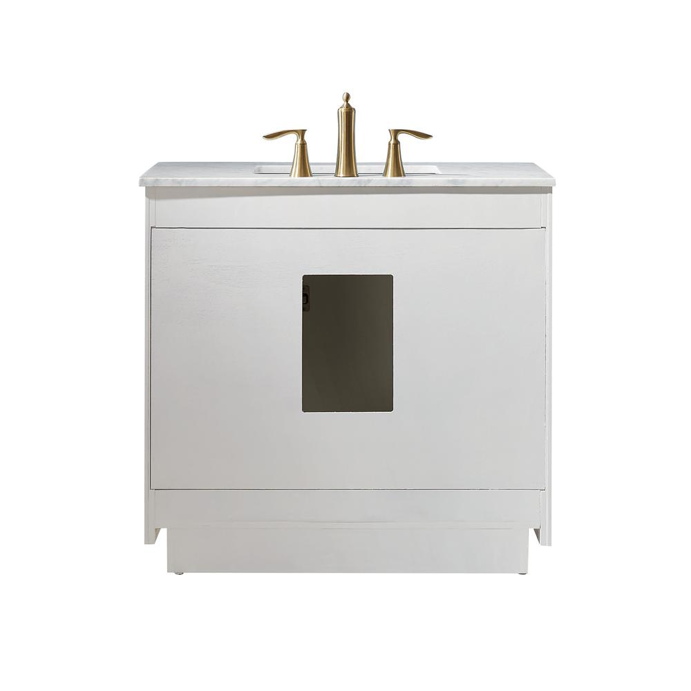 36" Single Bathroom Vanity Set in White with Mirror. Picture 2