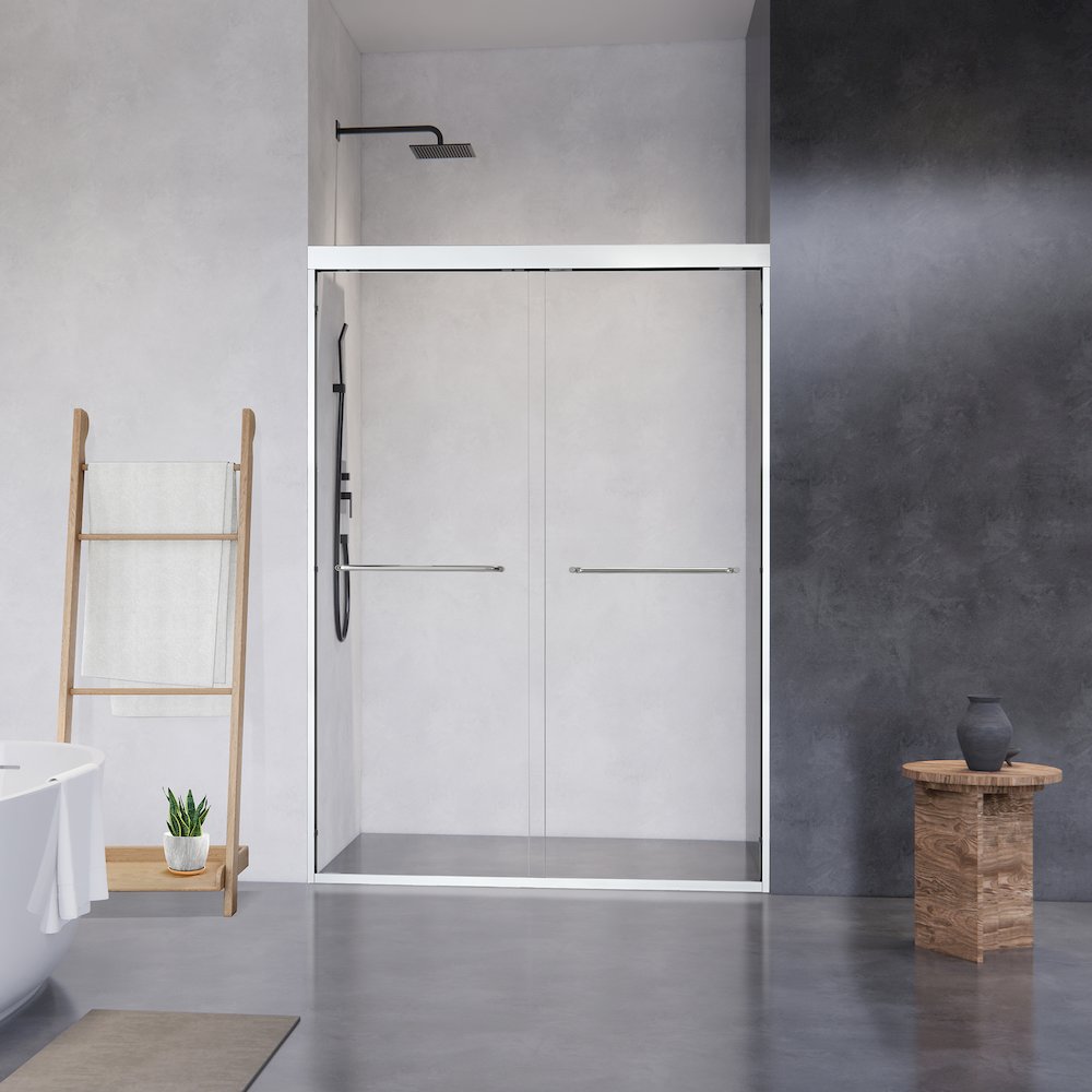 Framed Shower Door in Polished Chrome with Clear Glass. Picture 3