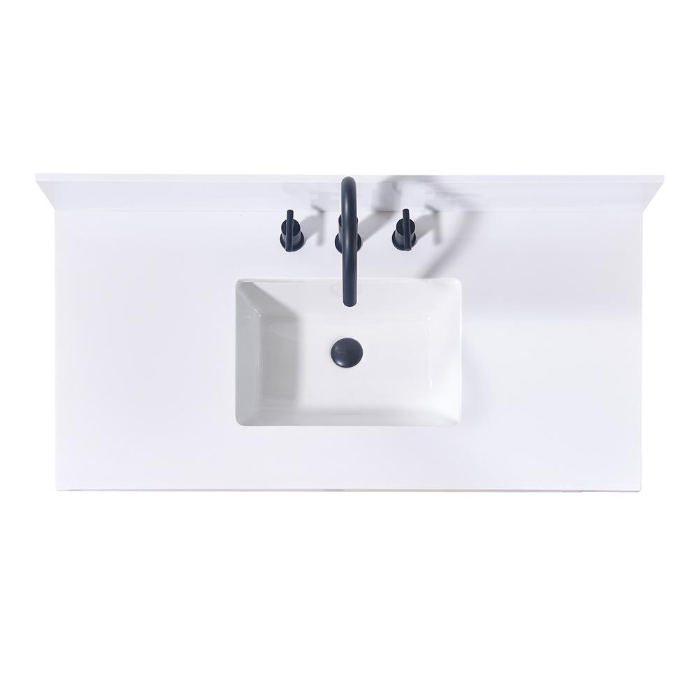 43. in Composite Stone Vanity Top in Snow White with White Sink. Picture 2
