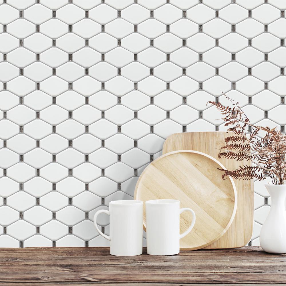 Badajoz  11.5” x 10.94” Honeycomb Glass Mosaic Wall Tile. Picture 7