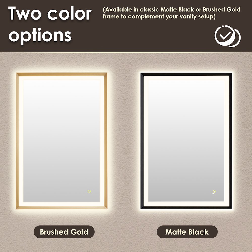 24"x36" Rectangular Wall Mirror in Matte Black Aluminum Framed. Picture 19