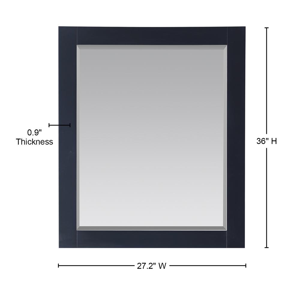 28" Rectangular Bathroom Wood Framed Wall Mirror in Classic Blue. Picture 6