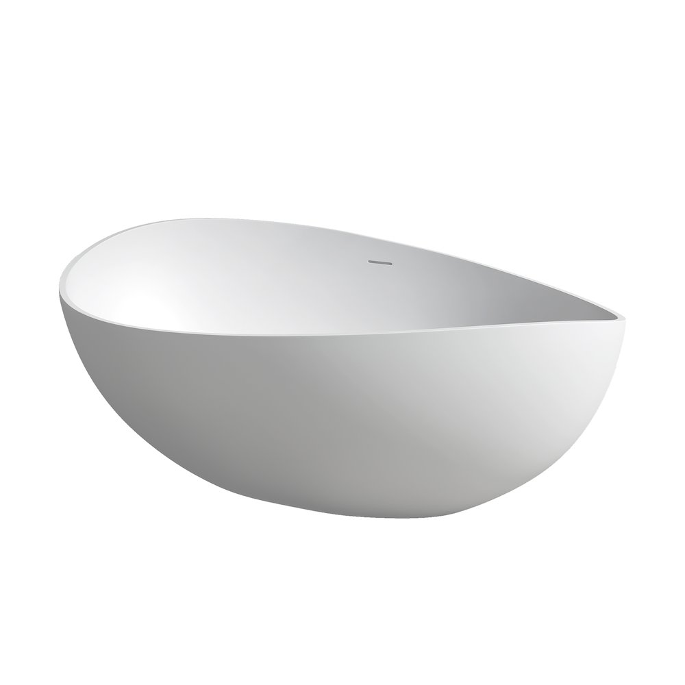 63" x 39" Solid Surface Soaking Bathtub and Integrated Overflow. Picture 2