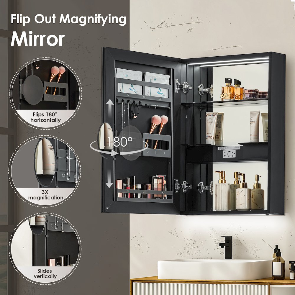 20"x28" Rectangular Frameless Surface-Mount Medicine Cabinet. Picture 14