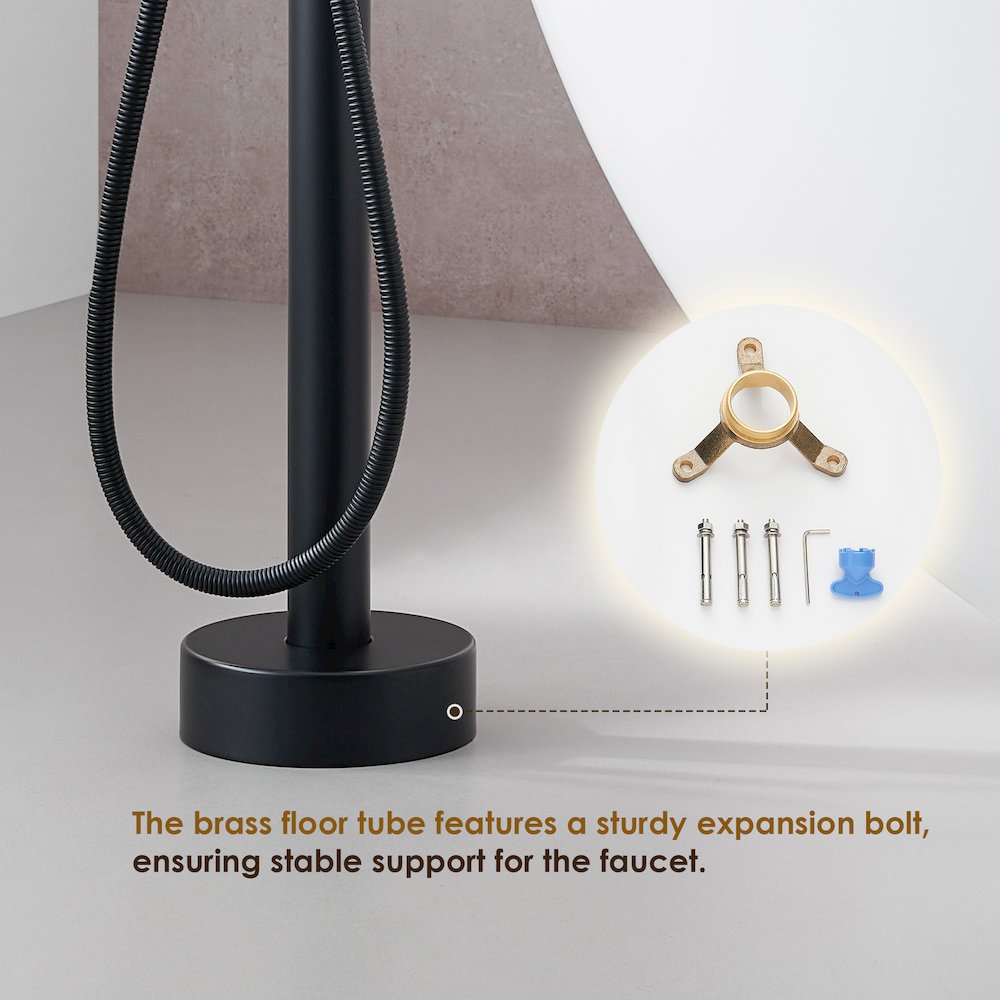 Single Lever Handle Freestanding Floor Mounted Tub Filler. Picture 9