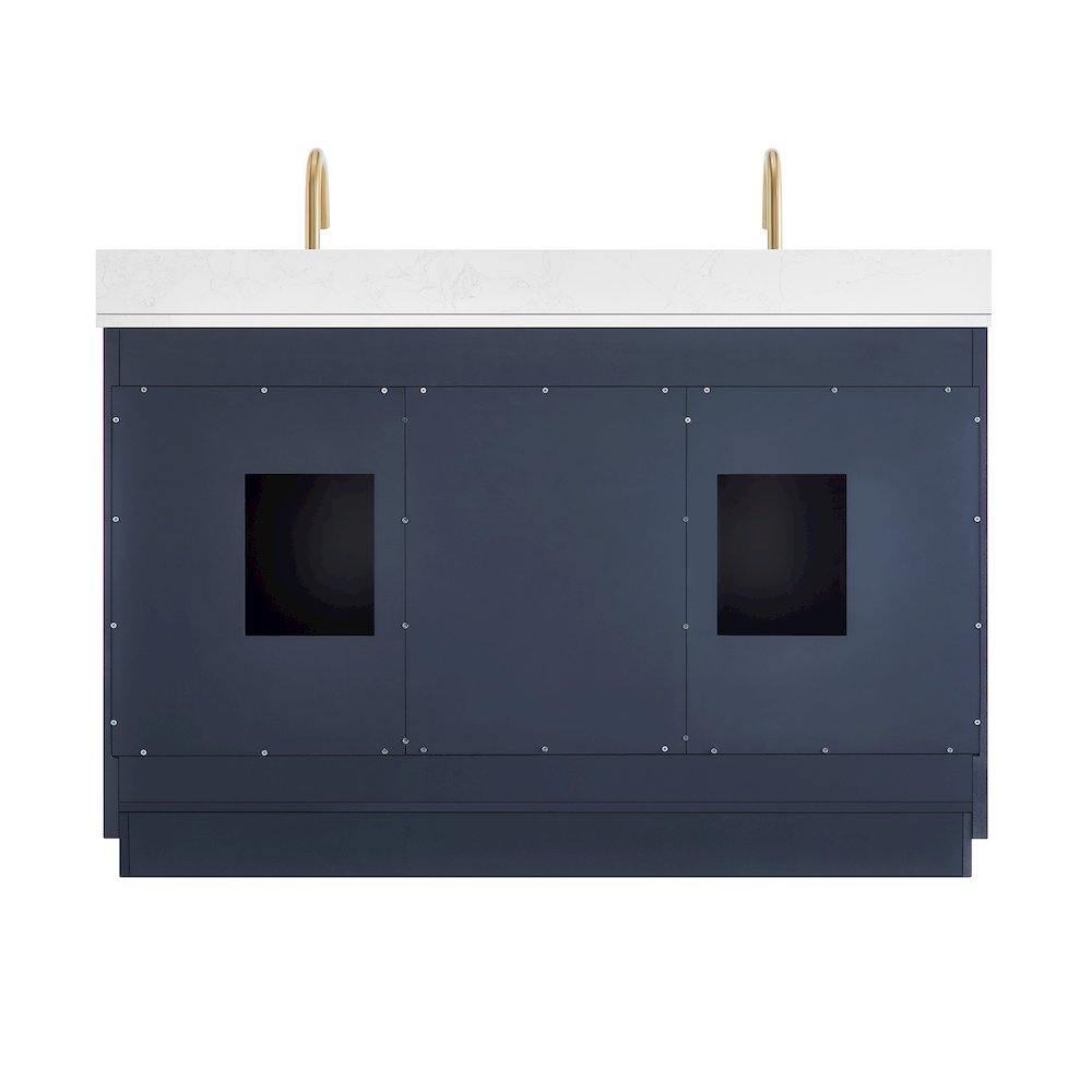 54" Double Bathroom Vanity in Royal Blue with Grain White. Picture 11