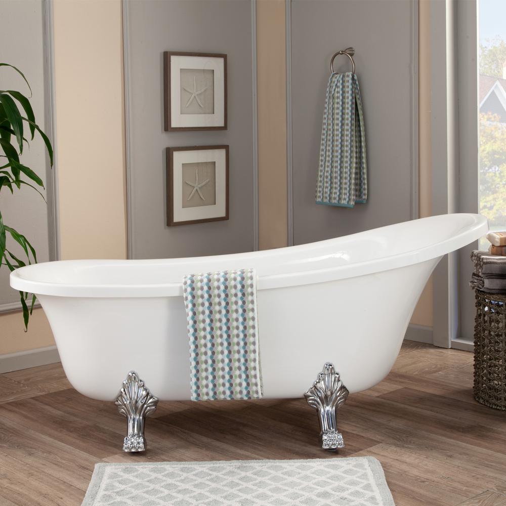 69" x 30" Clawfoot Soaking Acrylic Bathtub. Picture 6
