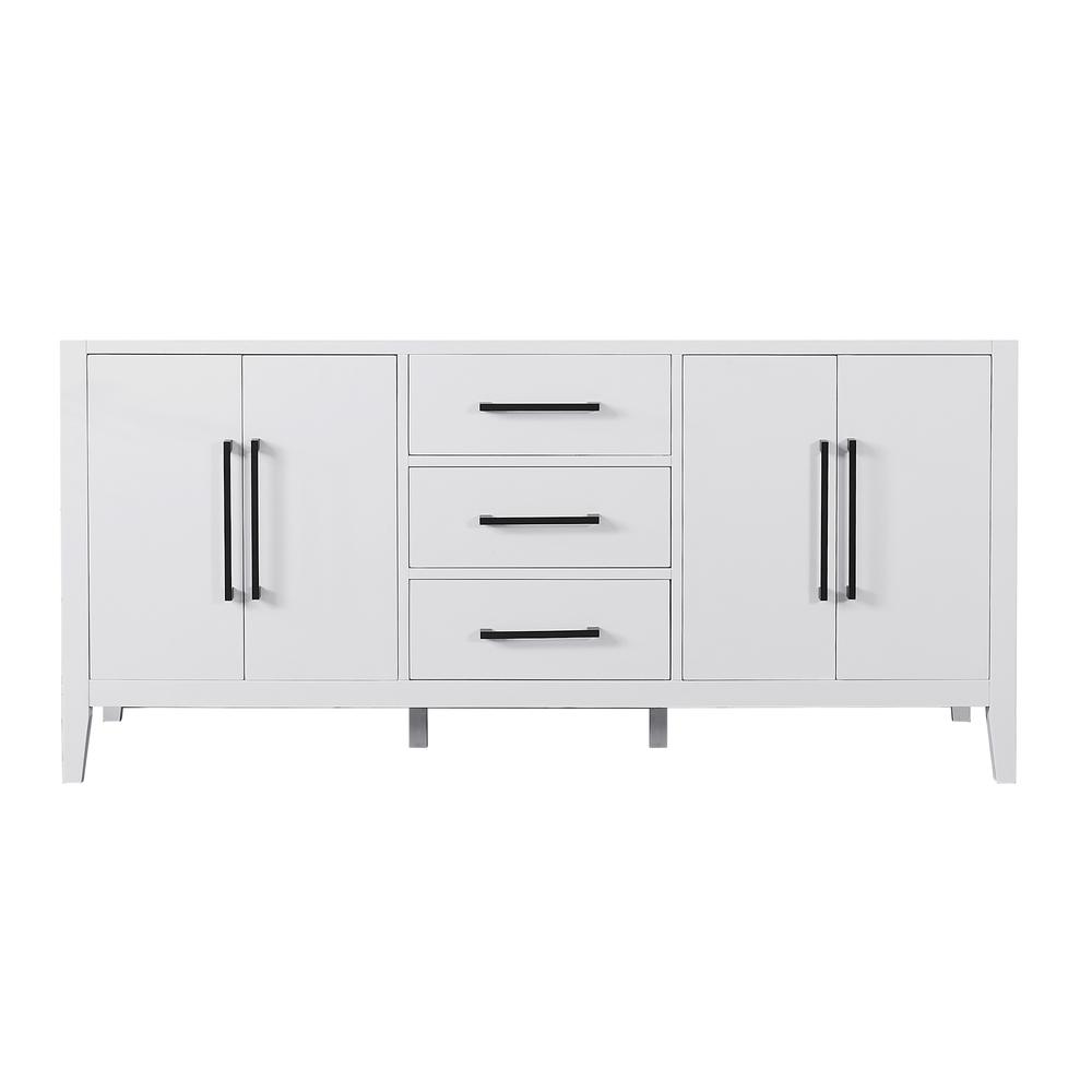 Double Bathroom Cabinet Vanity Base in White without Top and Sink, no Mirror. Picture 1