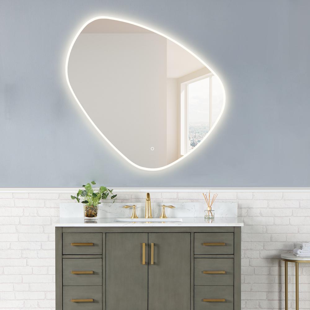Rasso Novelty 47" Frameless Modern Bathroom/Vanity LED Lighted Wall Mirror. Picture 12