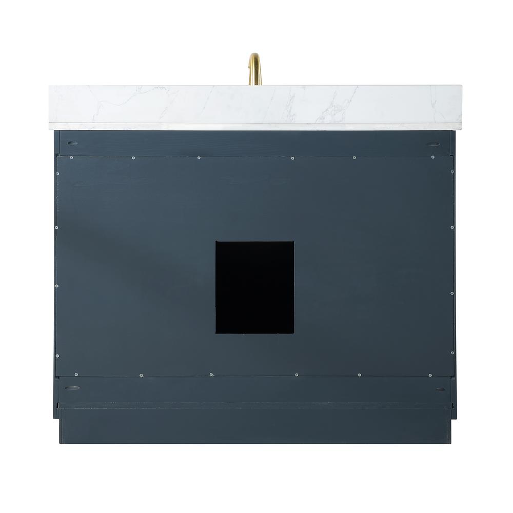 42" Single Bathroom Vanity Set in Classic Blue with Mirror. Picture 2