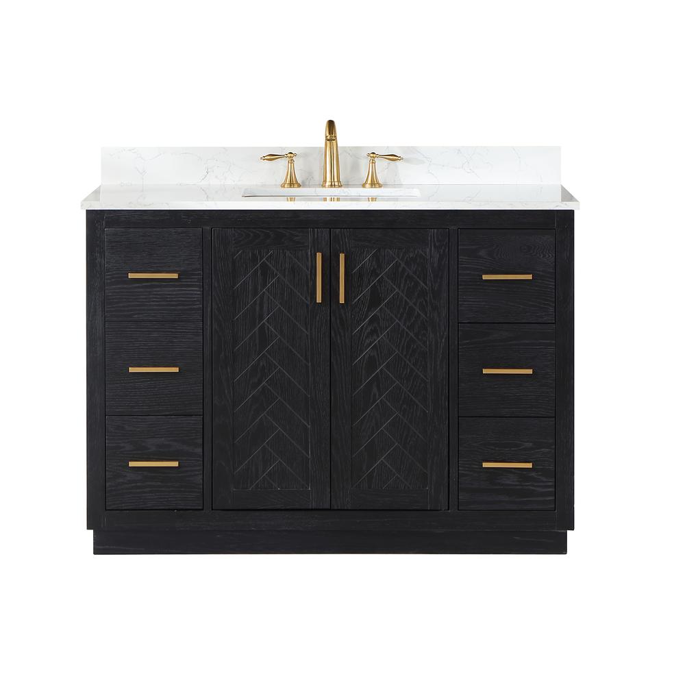 48" Single Bathroom Vanity Set in Black Oak without Mirror. Picture 1