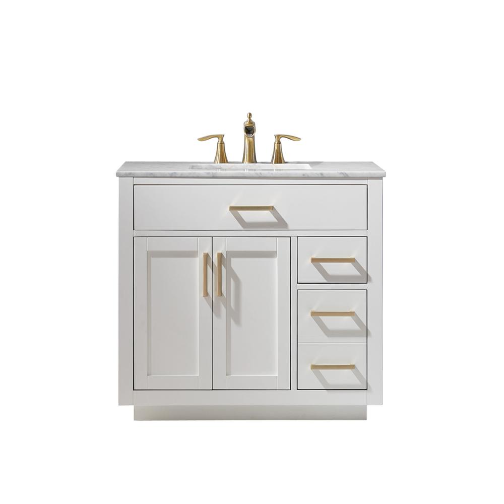 36" Single Bathroom Vanity Set in White without Mirror. Picture 1