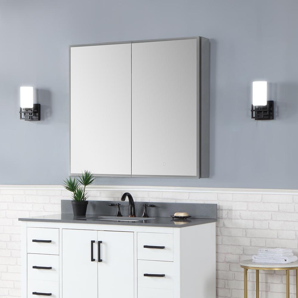 Frameless Surface-Mount/Recessed LED Lighted Bathroom Medicine Cabinet. Picture 9